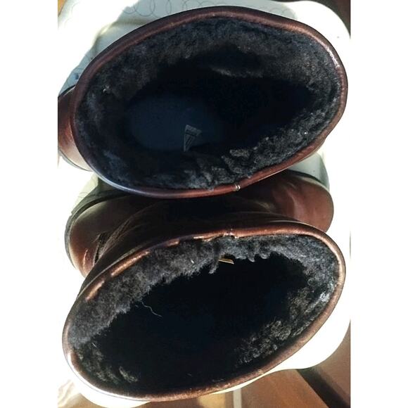 UGG Australia Brown Leather / Suede sheepskin Shearling Lined Boots 5485 Men's 9 - Picture 9 of 10